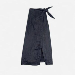 DISSH Black linen wrap skirt size 4
